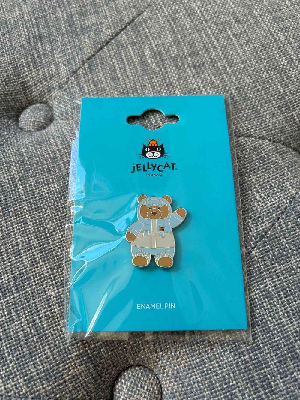 Jellycat authentic snow bear Enamel Pin- Brand new on a original card